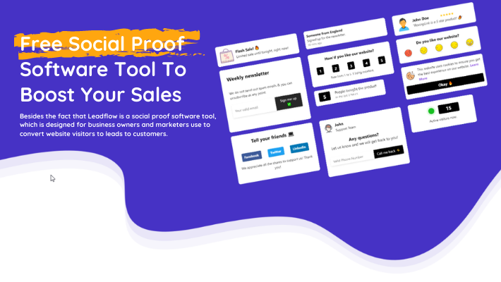 Free LeadFlow Social Proof Software Tool To Boost Sales